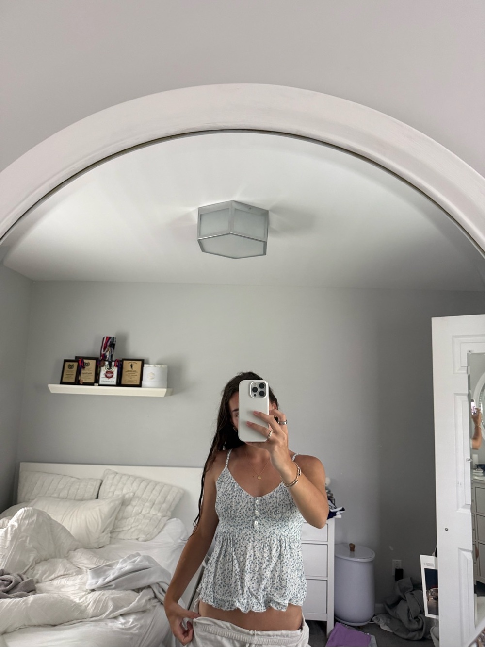Brandy Melville Light Blue Floral Cami